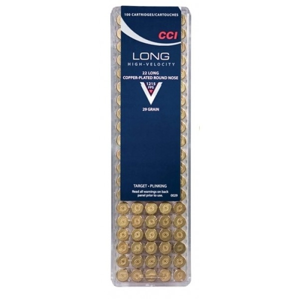 CCI 22 Long High Velocity 29 Grain Copper Plated Round Nose