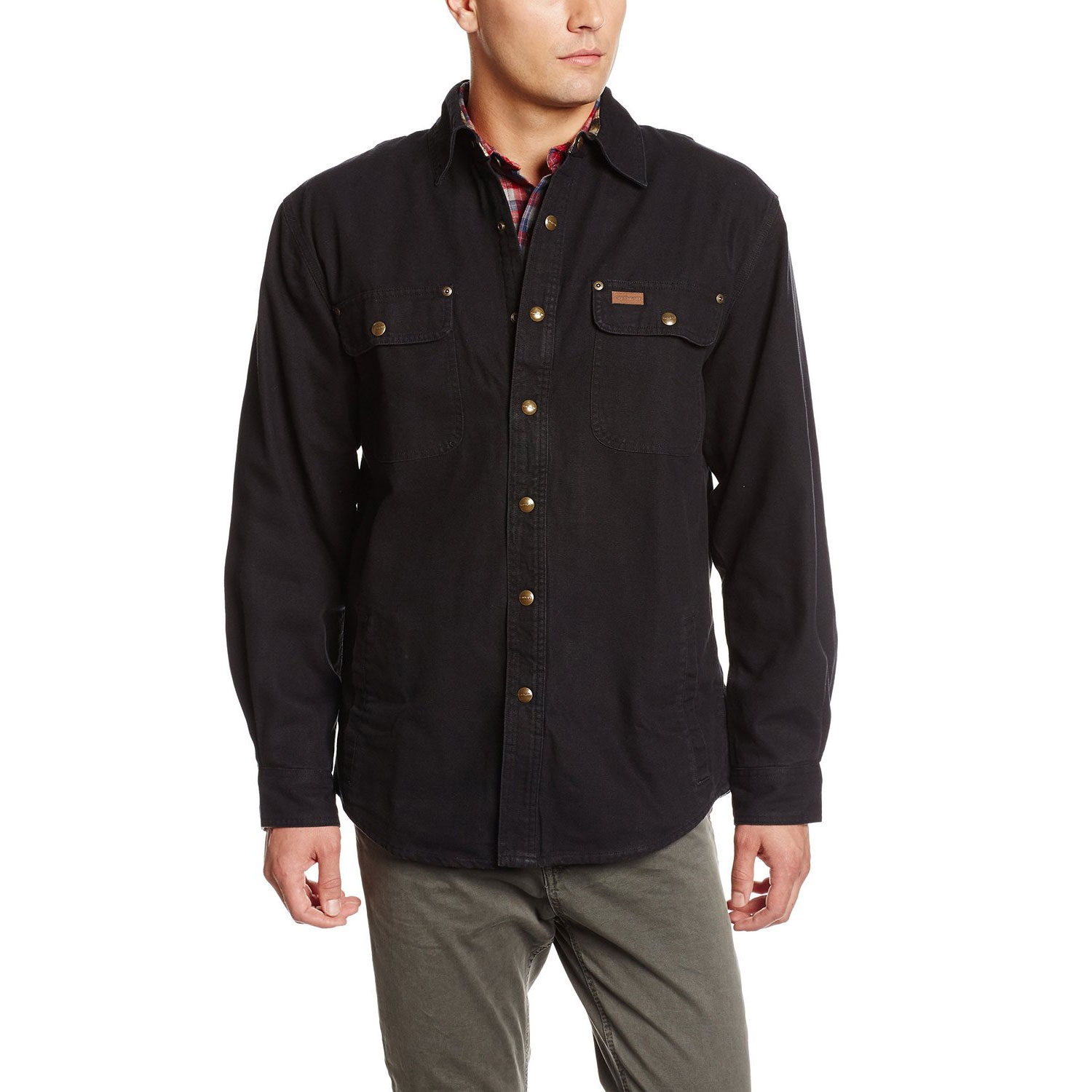 Carhartt men's weathered discount canvas shirt jacket