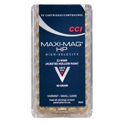 CCI Maxi-Mag HP 22 WMR 40 Grain JHP