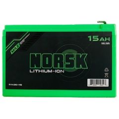Norsk 12V 15aH Lithium Ion Battery with Dual USB Ports
