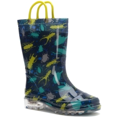 Western Chief Youth Bug Splatter Lighted Rain Boots