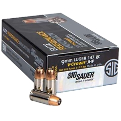 Sig Sauer Elite V-Crown 9mm Luger 147 gr Jacketed Hollow Point - 50 Rounds