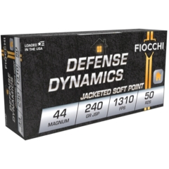 Fiocchi Defense Dynamics 44 Rem Mag 240gr Jacketed Soft Point - 250 Rounds