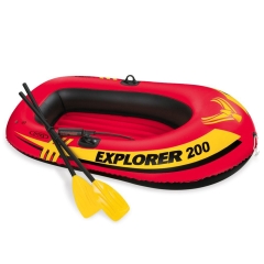 Intex Explorer 200 2-Person Inflatable Boat Set with French Oars and Mini Air Pump