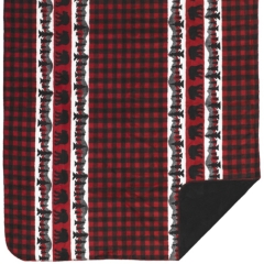 Denali Bear Plaid Red - Single Sided Blanket 60" x 50"