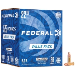 Federal Champion Training Rimfire 22 LR 36 Grain - 525 Rounds