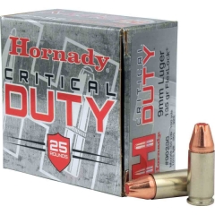 Hornady Critical Duty 9mm +P 124gr FlexLock - 25 Rounds