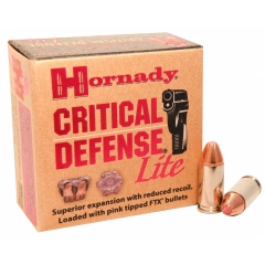 Hornady Critical Defense Lite 9mm Luger 100 Grain FTX - 25 Rounds