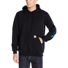 Carhartt Mens Midweight Signature Sleeve Logo Hooded Sweatshirt
