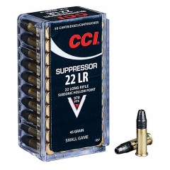 CCI Suppressor 22 Long Rifle 45 Grain LHP - 50 Rounds