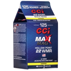 CCI Maxi-Mag 22 WMR 40gr Hollow Point - 125 Rounds
