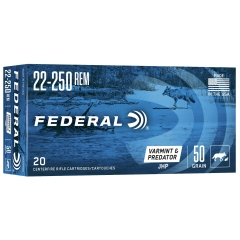 Federal American Eagle 22-250 Rem 50gr Varmint & Predator JHP - 20 Rounds