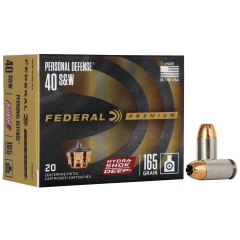 Federal Premium Personal Defense 40 S&W 165gr Hydra-Shok Deep HP - 20 Rounds