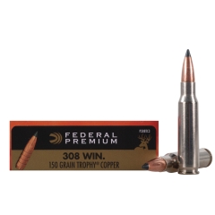 Federal Premium Vital-Shok 308 Win 150gr Trophy Copper Tipped BT Lead-Free