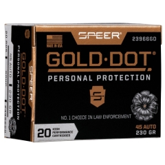 Speer Gold Dot PP 45 ACP 230gr Hollow Point - 20 Rounds