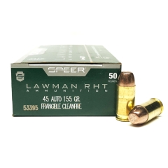 Speer Lawman RHT Clean-Fire LE 45 ACP 155gr Reduced Hazard Training - 50 Rounds