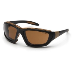 Carhartt Carthage Safety Glasses/Goggles with Black Frame and Sandstone Bronze Anti-Fog Lenses