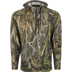 Drake Waterfowl MST Breathelite Quarter Zip Camo Hooded Base Layer