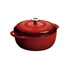 Lodge 6 Quart Red Enameled Cast Iron Dutch Oven