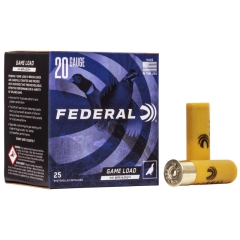 Federal Game Shok Hi Brass 20 Ga 2 3/4" 1 oz 6 Shot - 25 Rounds