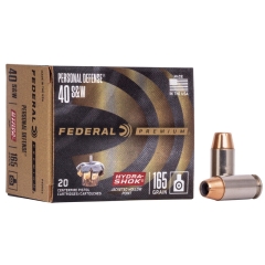 Federal Premium Personal Defense 40 S&W 165 Grain JHP