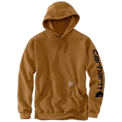 Carhartt Mens Midweight Signature Sleeve Logo Hooded Sweatshirt