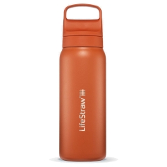 LifeStraw Go Stainless Steel Water Bottle with Filter 24oz - Kyoto Orange