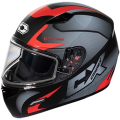 Castle X Mugello Squad Snow Helmet with Dual Lens Shield-Matte Red-XL