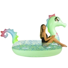 PoolCandy Gigantic Glitter Seahorse Pool Raft