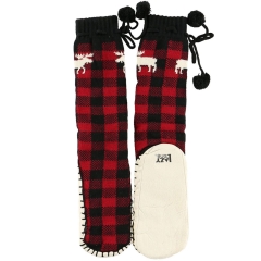 Lazy One Moose Plaid MukLuk Slippers