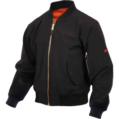 Rothco Soft Shell MA-1 Flight Jacket - Large - Black