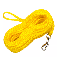 Water & Woods 50' Hollow Poly Braided Dog Check Cord - Yellow