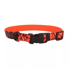 Water & Woods Blaze 1" x 18"-26" Adjustable Patterned Dog Collar - Orange Tree
