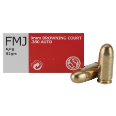 Sellier & Bellot 380 ACP 92 Grain Full Metal Jacket - 50 Rounds