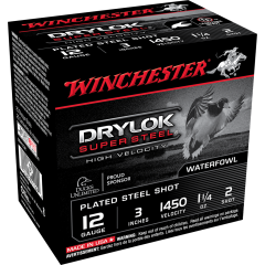 Winchester Drylock Super Steel 12Ga 3 1 1/4oz 2 Shot - 25 Rounds