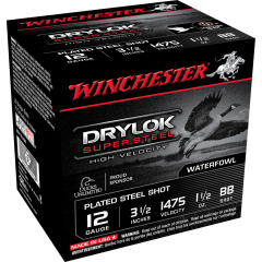 Winchester Drylock Super Steel 12 Ga 3.5" 1 1/2oz BB Shot - 25 Rounds
