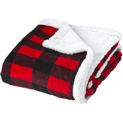 TrailCrest Plush Coral Fleece Plaid Double Layer Blanket