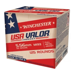 Winchester USA Valor 5.56mm 55gr FMJ M193 125 Rounds