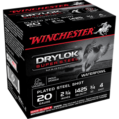 Winchester Drylock Super Steel 20 Ga 2 3/4" 3/4oz 4 Shot - 25 Rounds