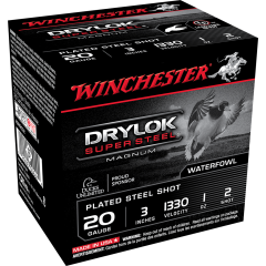 Winchester Drylock Super Steel Magnum 20 Ga 3" 1oz 3 Shot - 25 Rounds