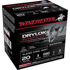 Winchester Drylock Super Steel Magnum 20 Ga 3" 1oz 2 Shot - 25 Rounds