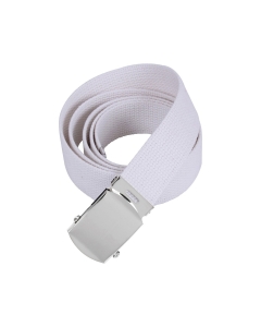 Rothco 54 Inch Military Web Belts - Chrome Buckle / White