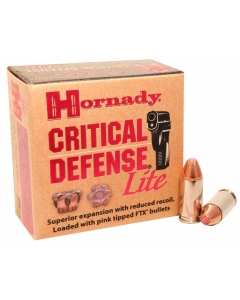 Hornady Critical Defense Lite 9mm Luger 100 Grain FTX - 25 Rounds