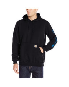 Carhartt Mens Midweight Signature Sleeve Logo Hooded Sweatshirt