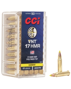 CCI VNT 17 HMR 17gr Polymer Tip - 50 Rounds