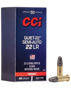 CCI Quiet-22 Semi-Auto 22 LR 45gr Lead Round Nose - 50 Rounds