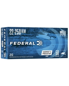 Federal American Eagle 22-250 Rem 50gr Varmint & Predator JHP - 20 Rounds