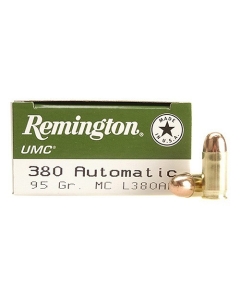 Remington UMC 380 ACP 95 Grain Full Metal Jacket