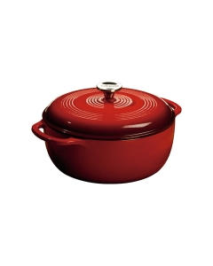 Lodge 6 Quart Red Enameled Cast Iron Dutch Oven