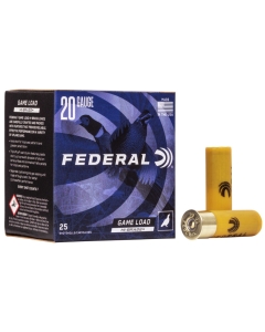 Federal Game Shok Hi Brass 20 Ga 2 3/4" 1 oz 6 Shot - 25 Rounds